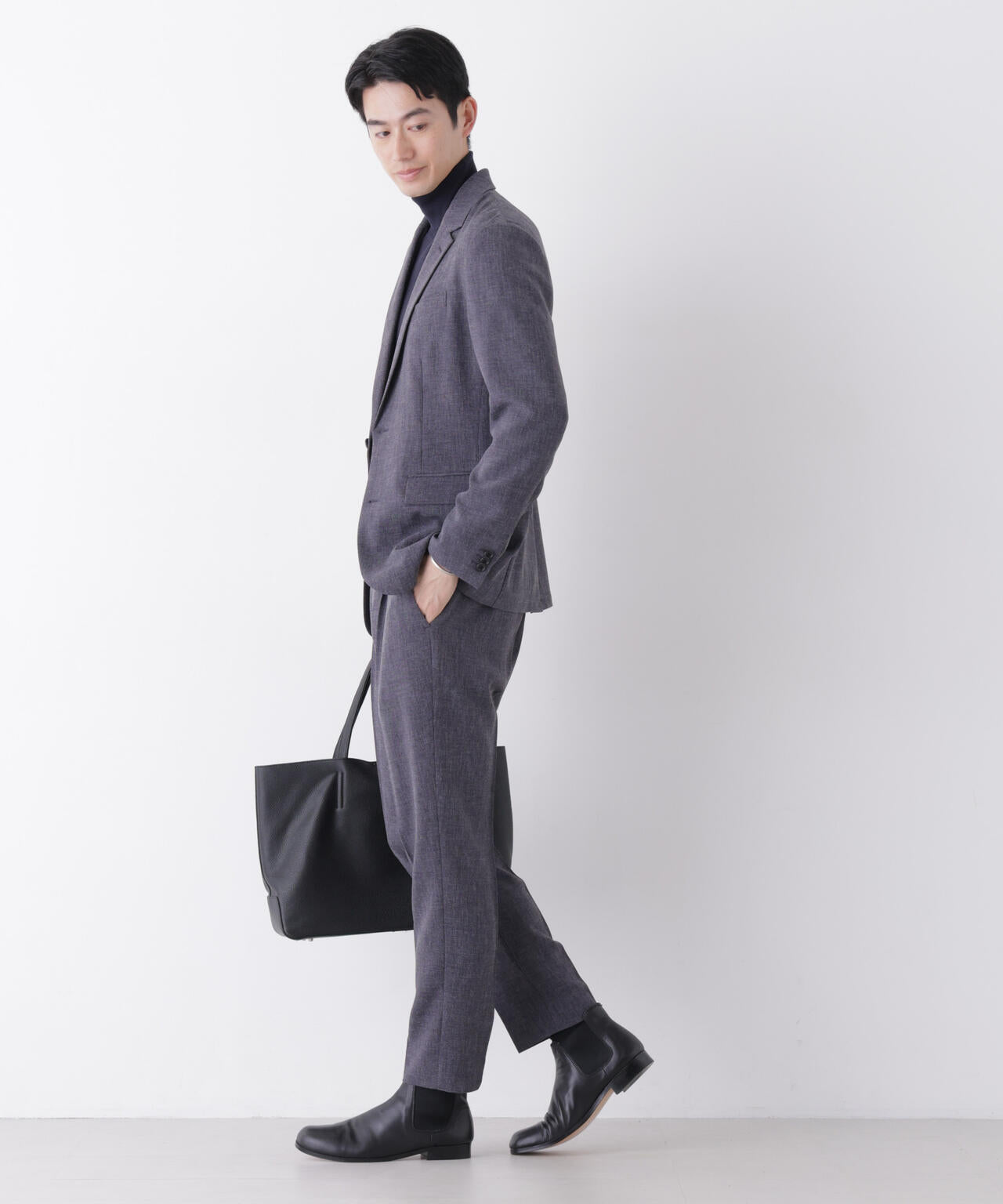 【大人気セットアップ】「Damerino」メランジエアシャークストレッチセットアップ/WASHABLE 6686218204