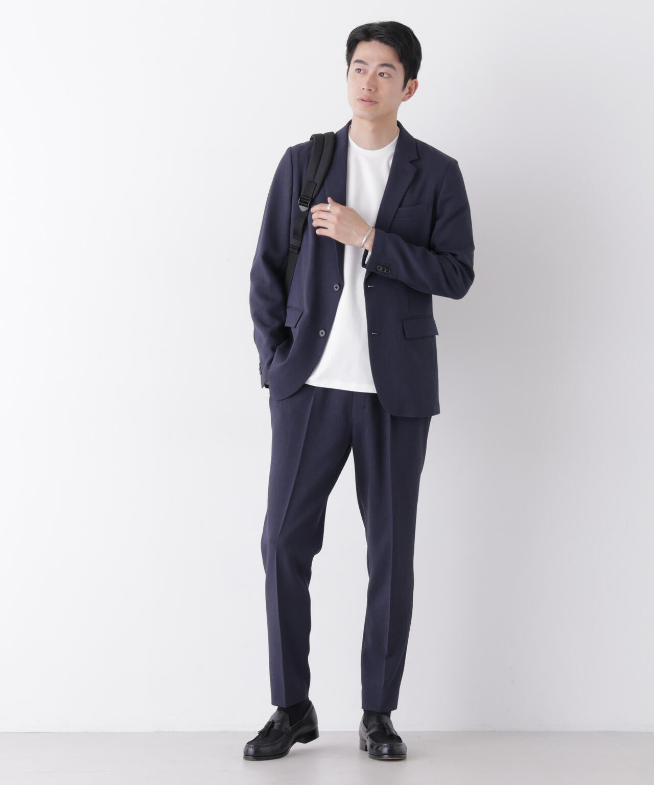 【大人気セットアップ】「Damerino」メランジエアシャークストレッチセットアップ/WASHABLE 6686218204