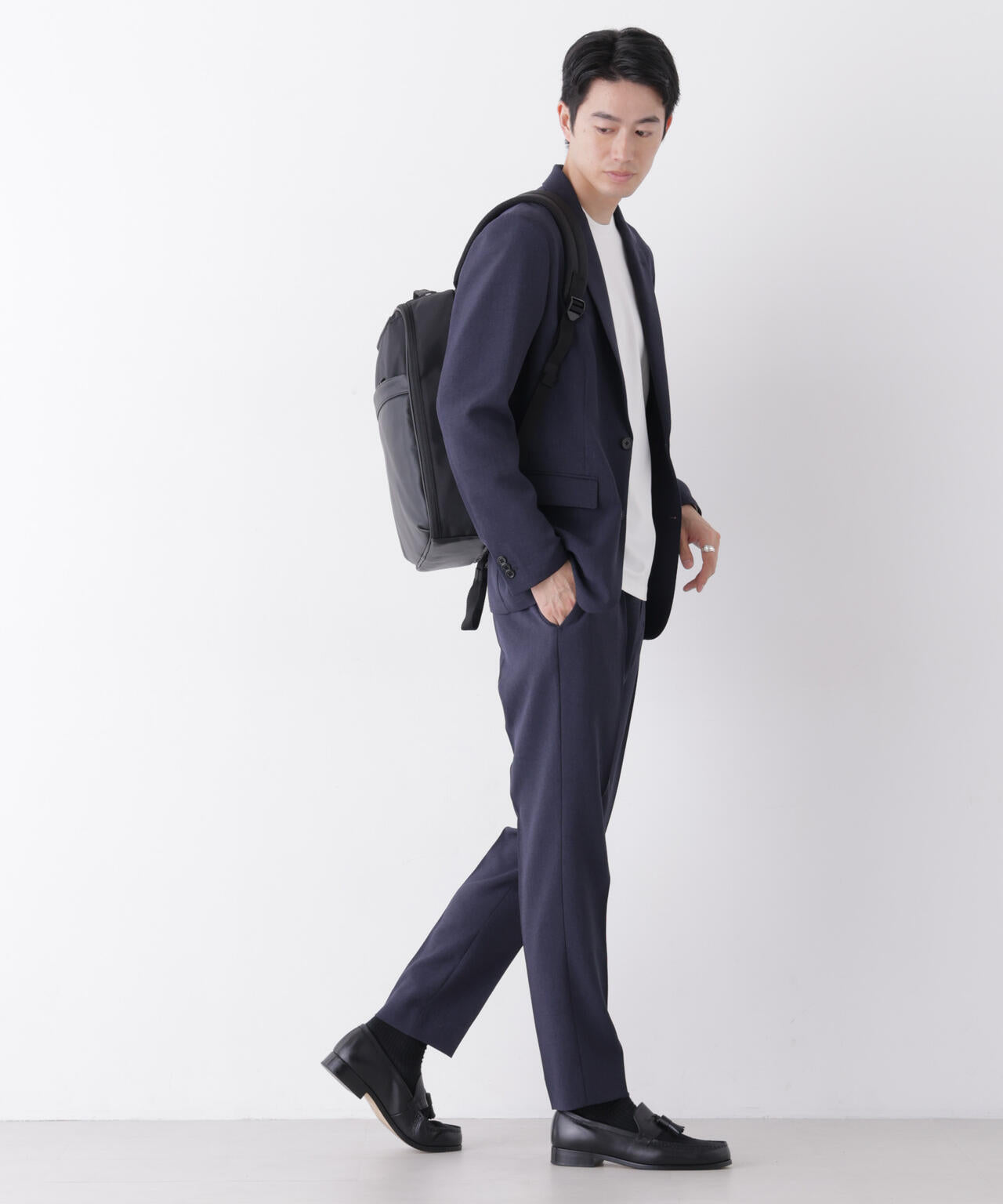 【大人気セットアップ】「Damerino」メランジエアシャークストレッチセットアップ/WASHABLE 6686218204
