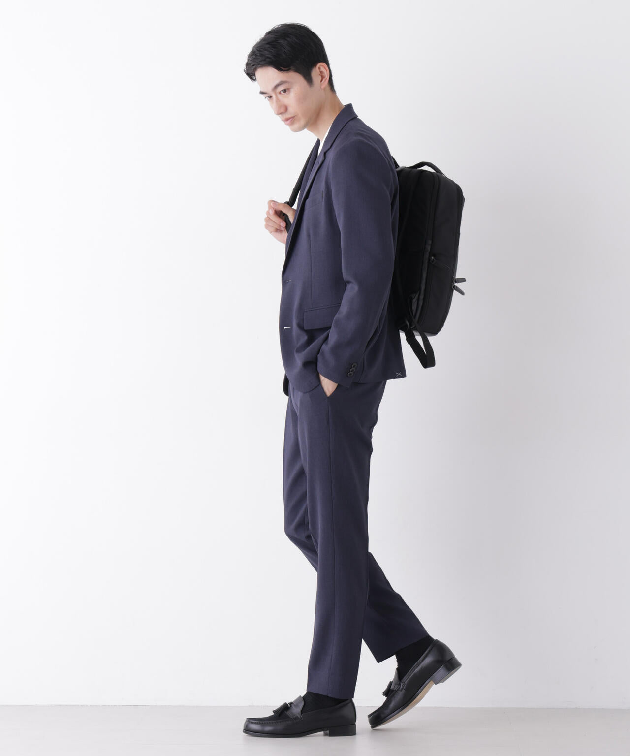 【大人気セットアップ】「Damerino」メランジエアシャークストレッチセットアップ/WASHABLE 6686218204