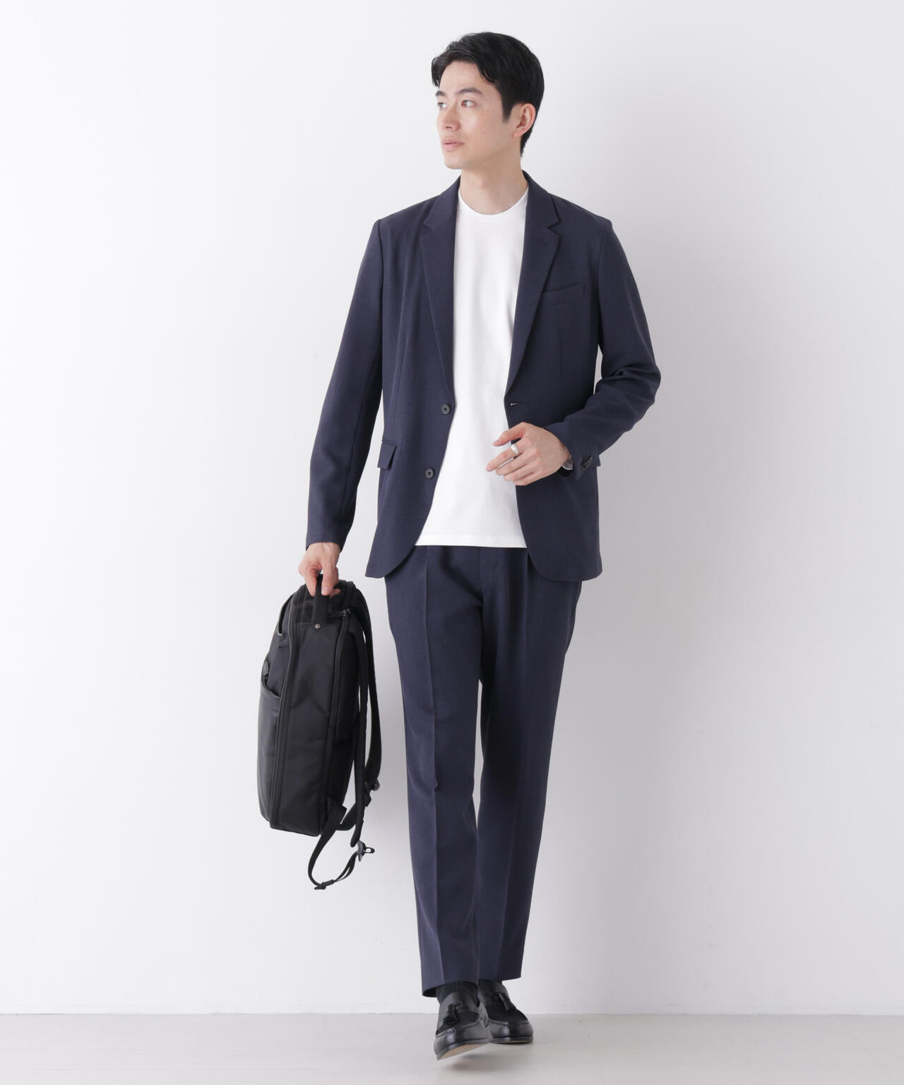 【大人気セットアップ】「Damerino」メランジエアシャークストレッチセットアップ/WASHABLE 6686218204