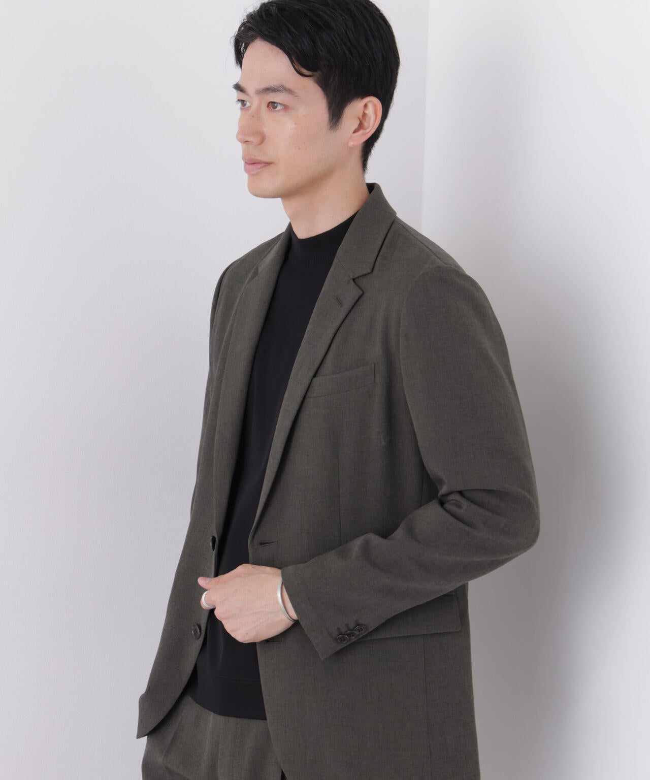 【大人気セットアップ】「Damerino」メランジエアシャークストレッチセットアップ/WASHABLE 6686218204