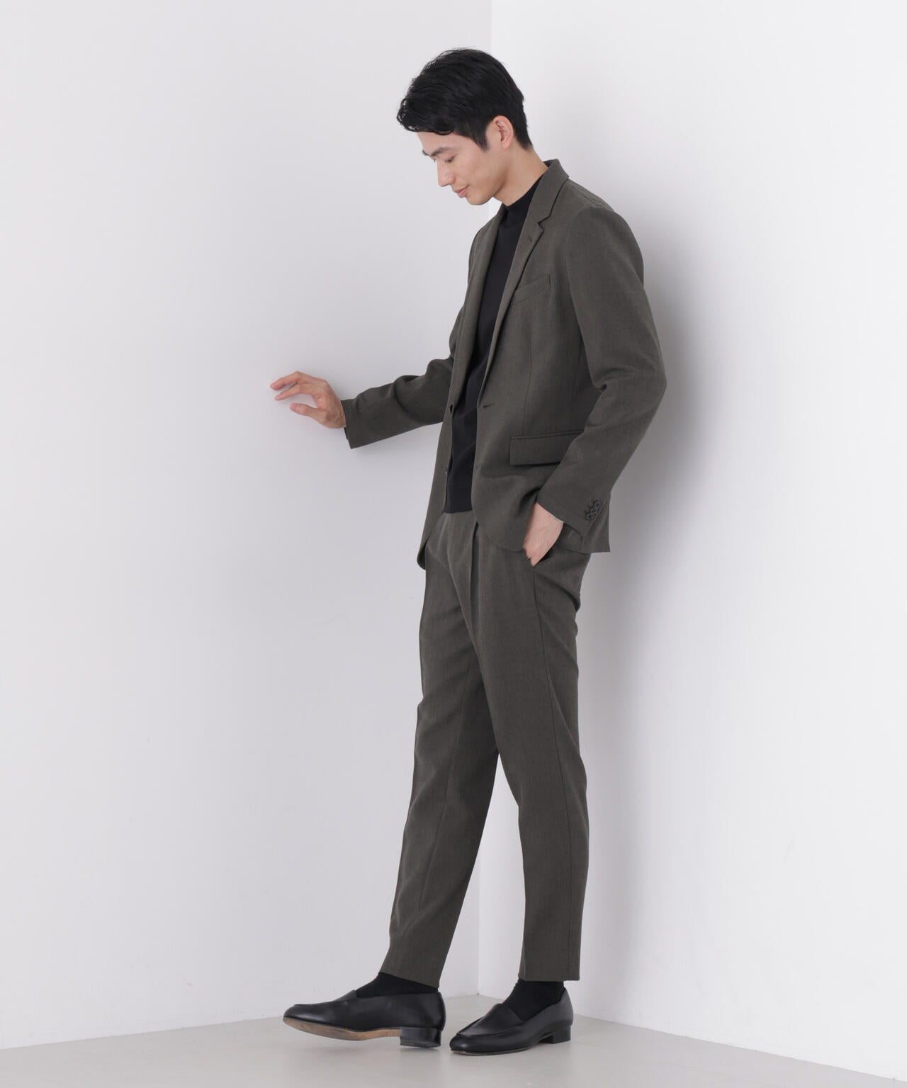 【大人気セットアップ】「Damerino」メランジエアシャークストレッチセットアップ/WASHABLE 6686218204