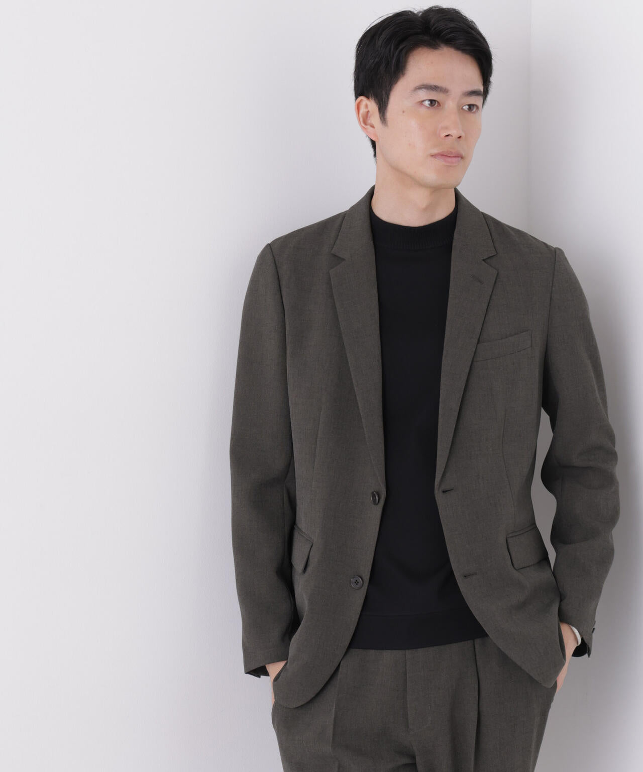 【大人気セットアップ】「Damerino」メランジエアシャークストレッチセットアップ/WASHABLE 6686218204