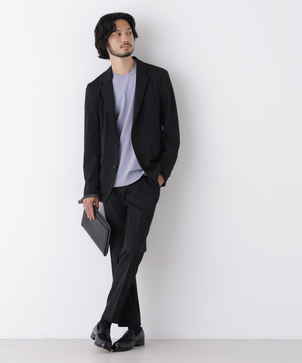 【大人気セットアップ】｢Damerino｣T/R パウダリー2WAYストレッチセットアップ 6686218207