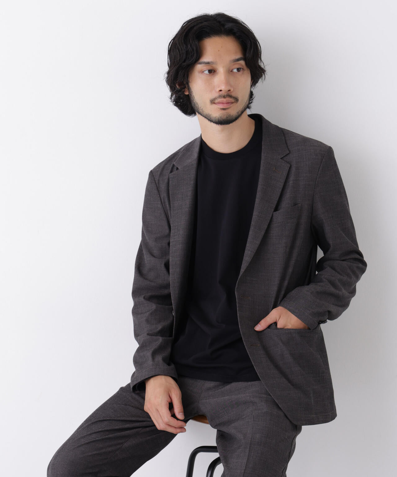【大人気セットアップ】｢Damerino｣T/R パウダリー2WAYストレッチセットアップ 6686218207