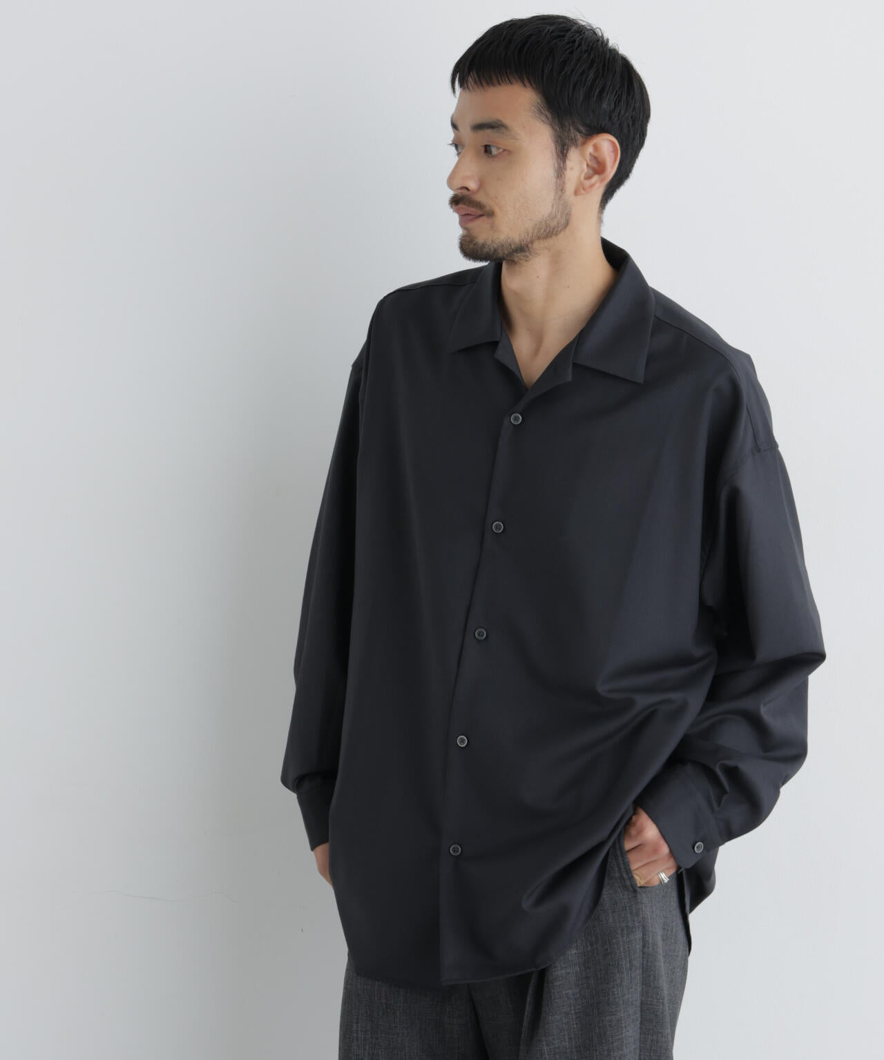 ビッグドレープシャツ 長袖 6686220204