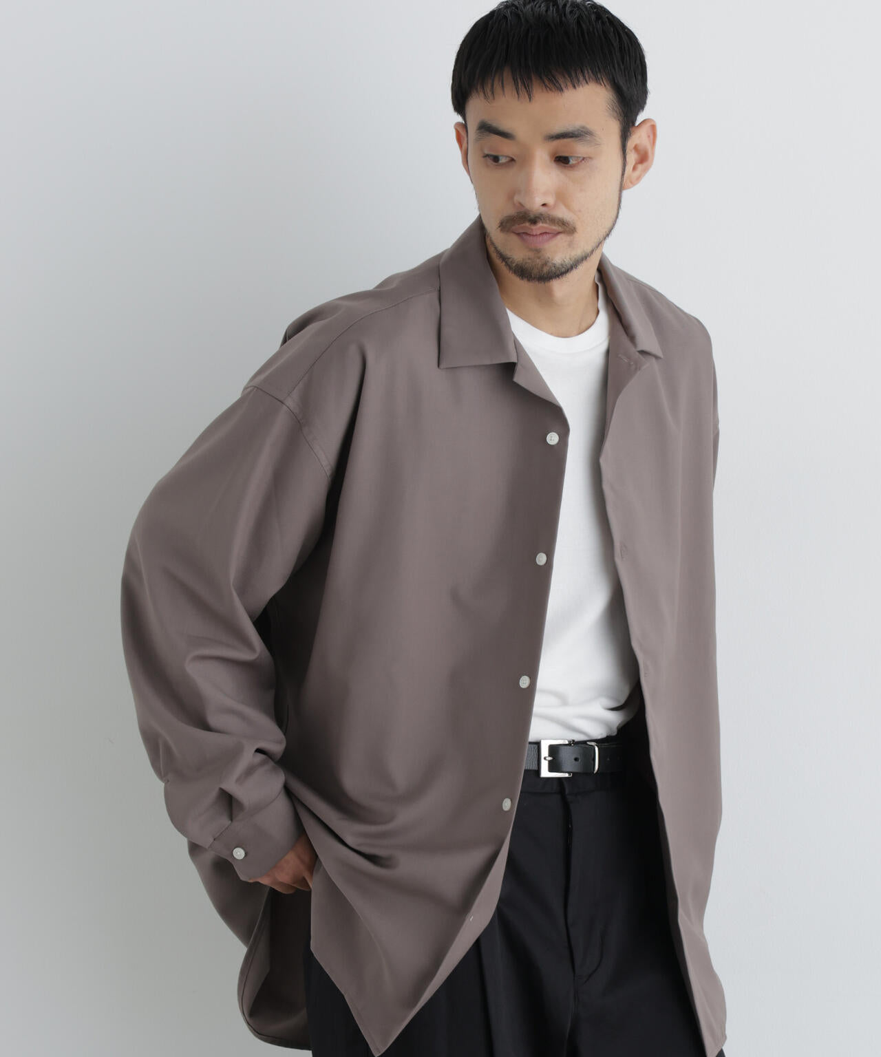ビッグドレープシャツ 長袖 6686220204
