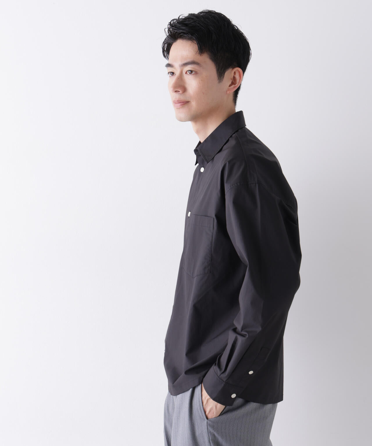 ｢James Fabric｣ ボクシークロップドシャツブルゾン 6686220210