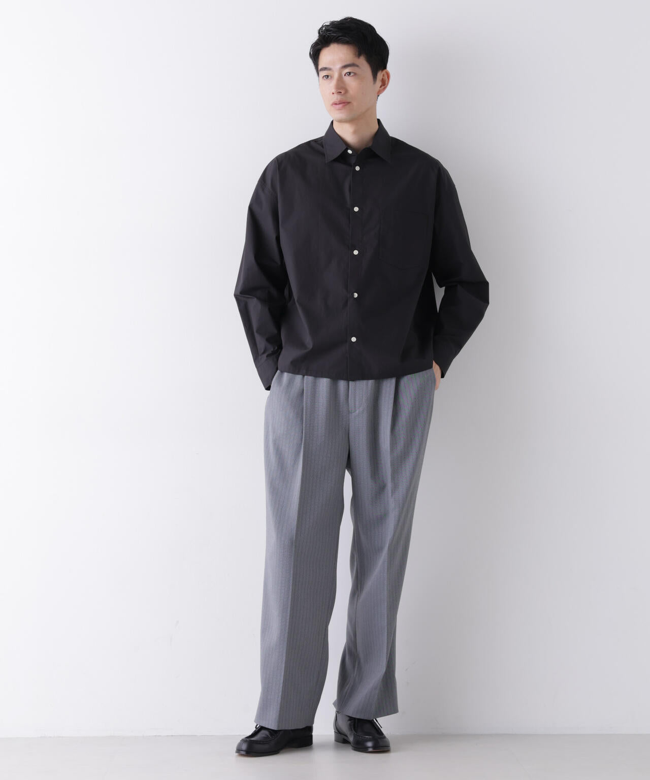 ｢James Fabric｣ ボクシークロップドシャツブルゾン 6686220210