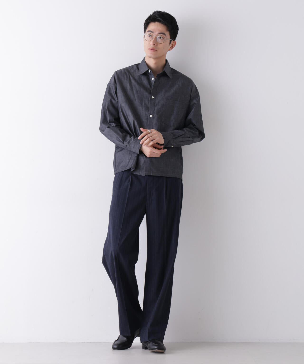 ｢James Fabric｣ ボクシークロップドシャツブルゾン 6686220210