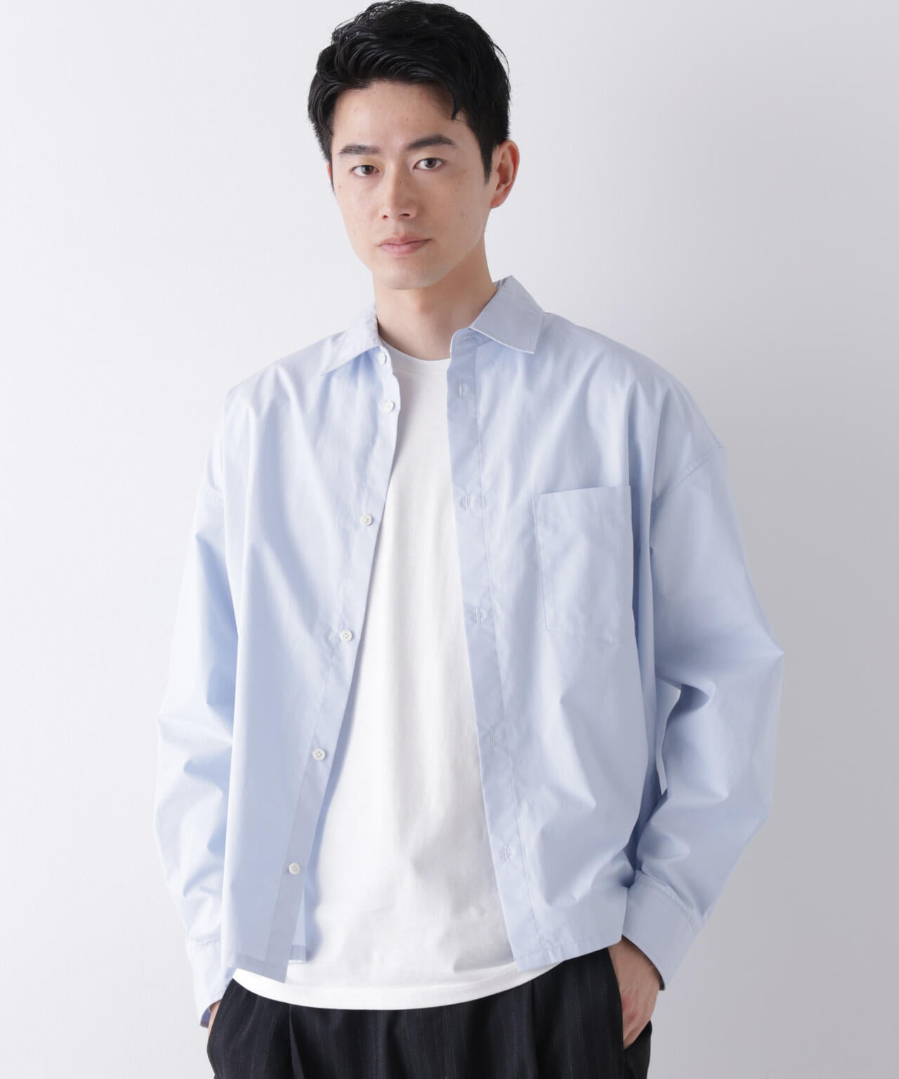 ｢James Fabric｣ ボクシークロップドシャツブルゾン 6686220210