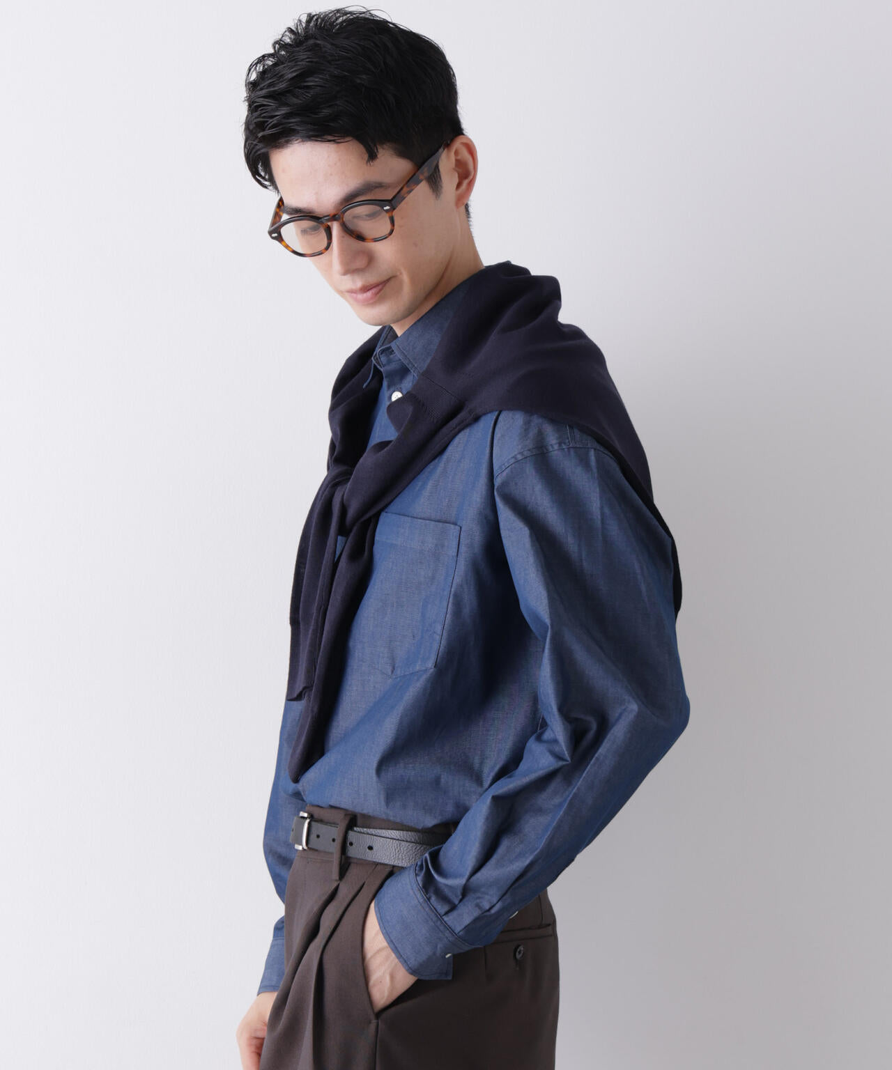 ｢James Fabric｣ ボクシークロップドシャツブルゾン 6686220210