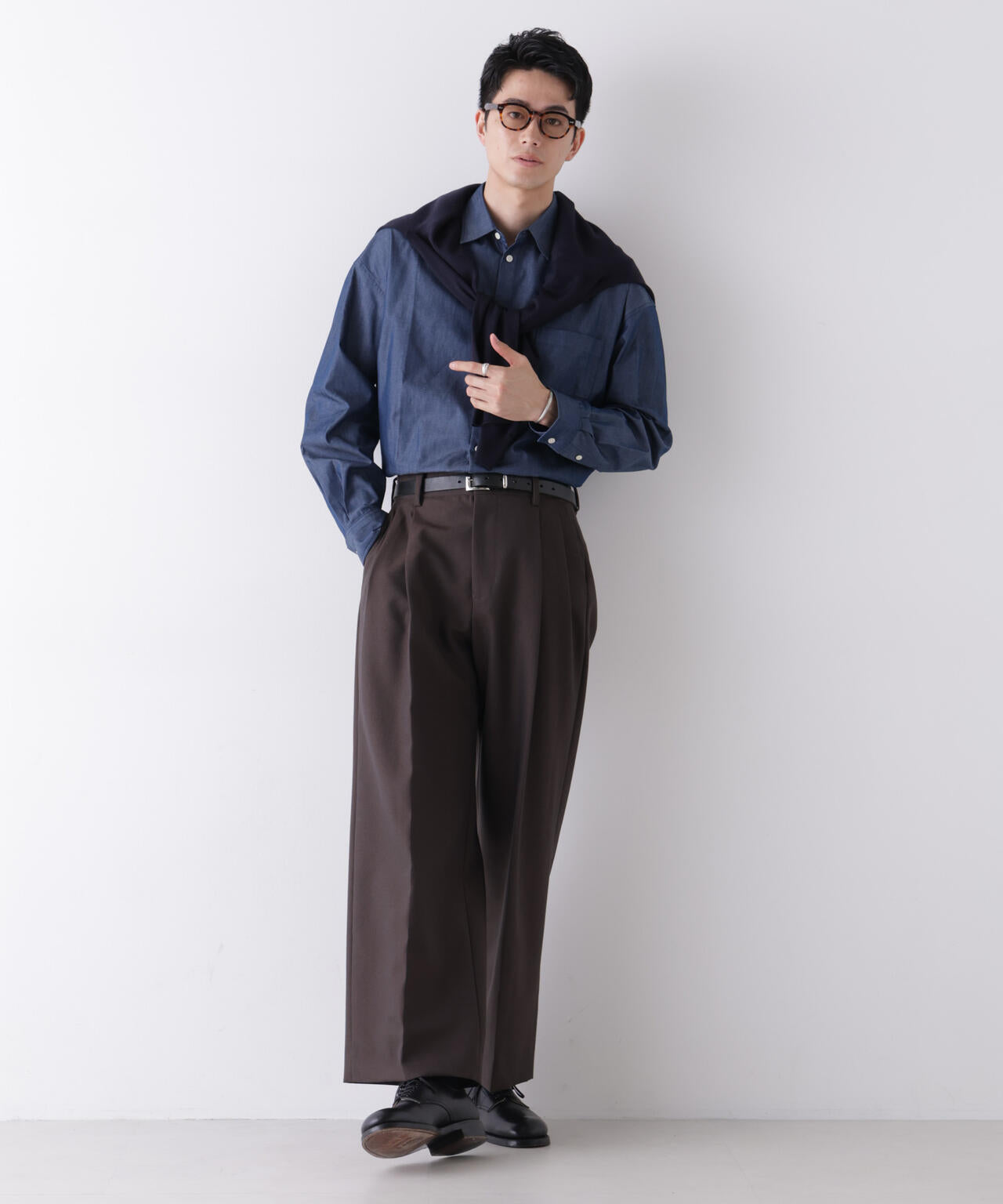 ｢James Fabric｣ ボクシークロップドシャツブルゾン 6686220210