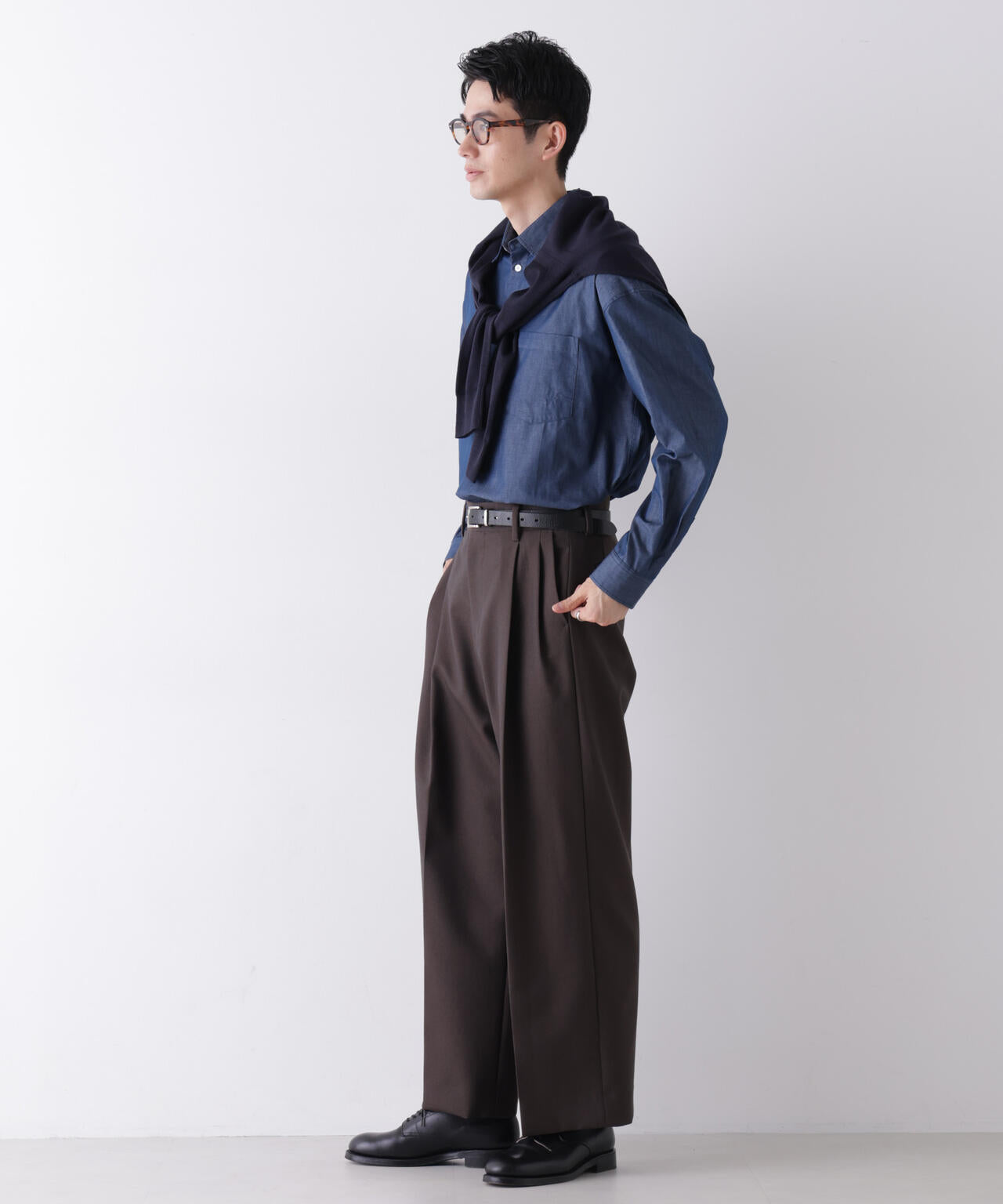 ｢James Fabric｣ ボクシークロップドシャツブルゾン 6686220210