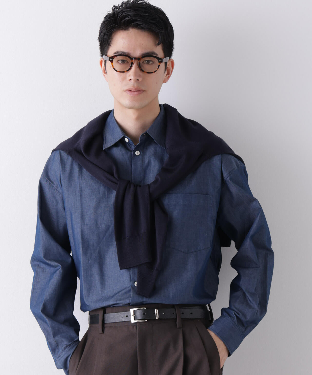 ｢James Fabric｣ ボクシークロップドシャツブルゾン 6686220210