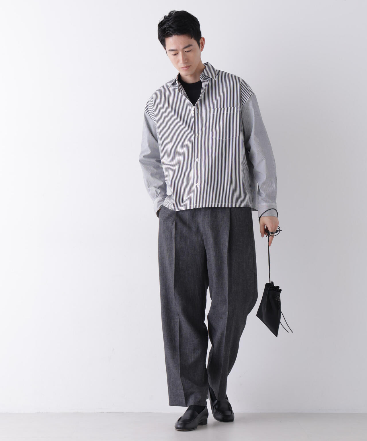 ｢James Fabric｣ ボクシークロップドシャツブルゾン 6686220210