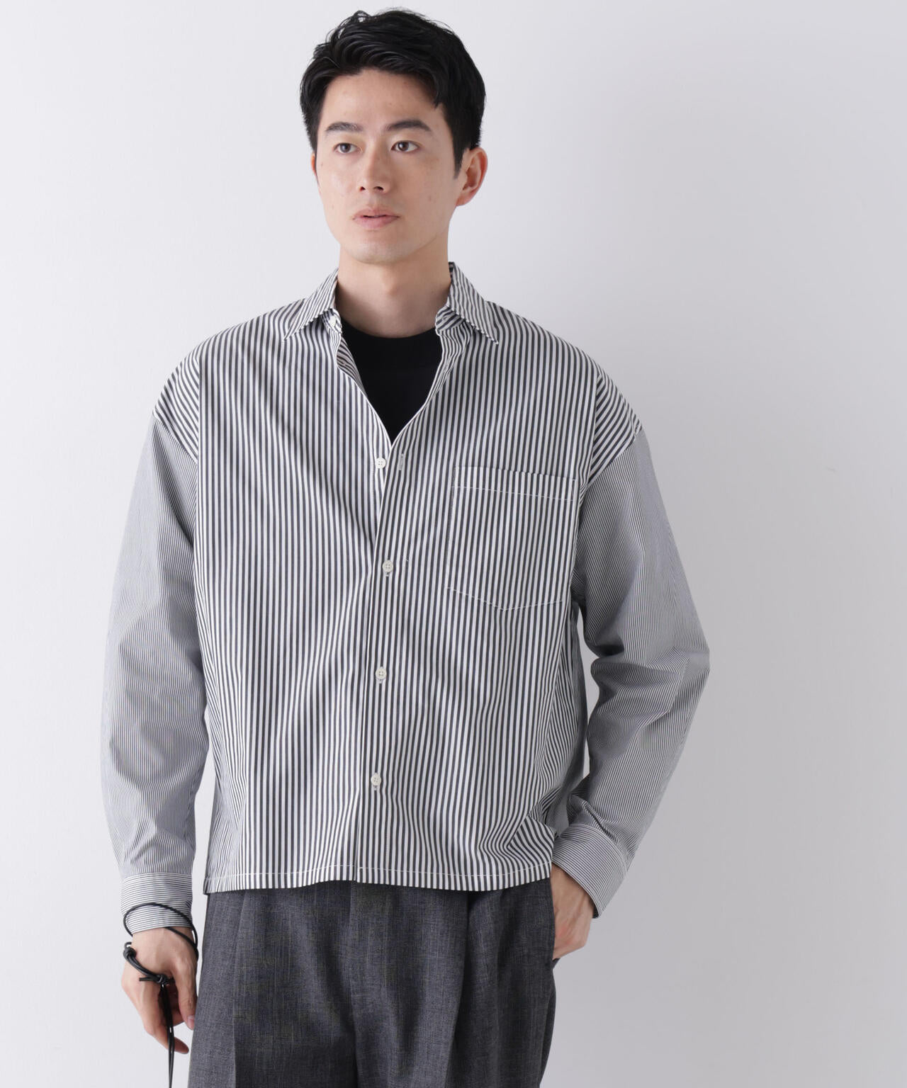 ｢James Fabric｣ ボクシークロップドシャツブルゾン 6686220210