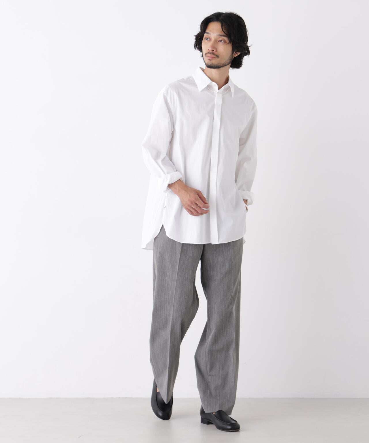 「ASSEMBLANC」Wrinkleワイヤーワッシャーシャツ 6686220211