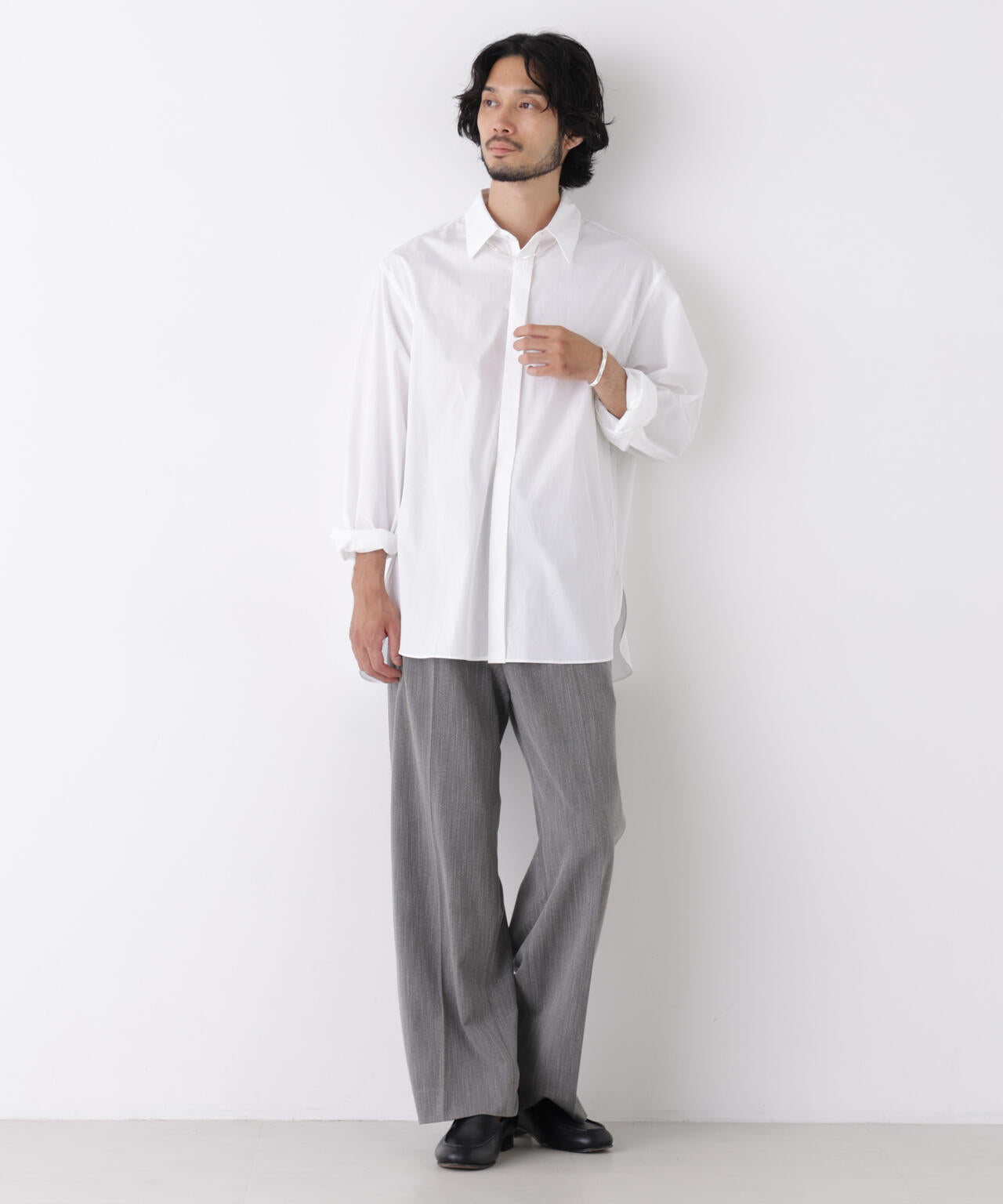 「ASSEMBLANC」Wrinkleワイヤーワッシャーシャツ 6686220211