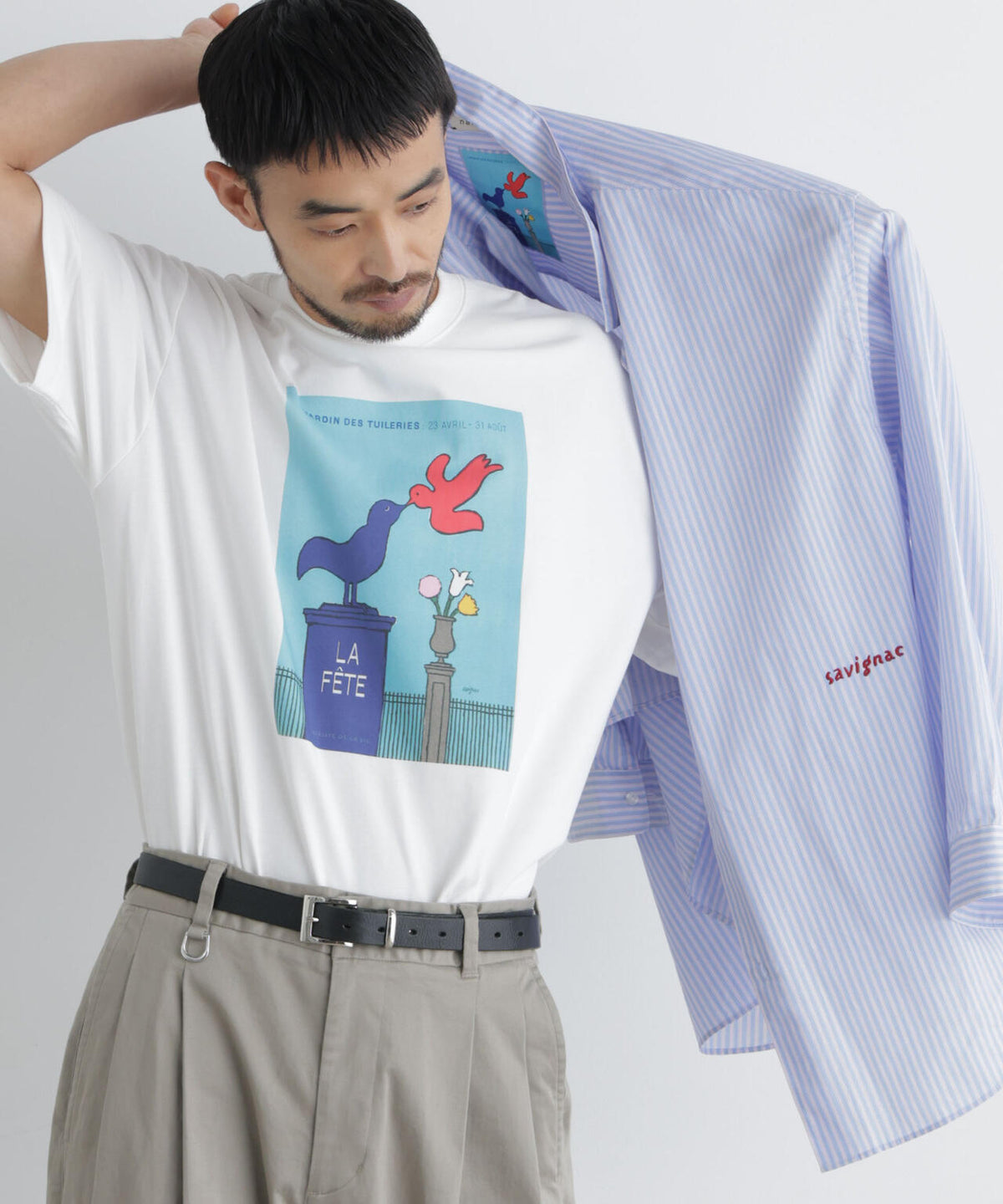 「OtoNANO｣×SAVIGNAC レタードワイドシャツ 6686220220