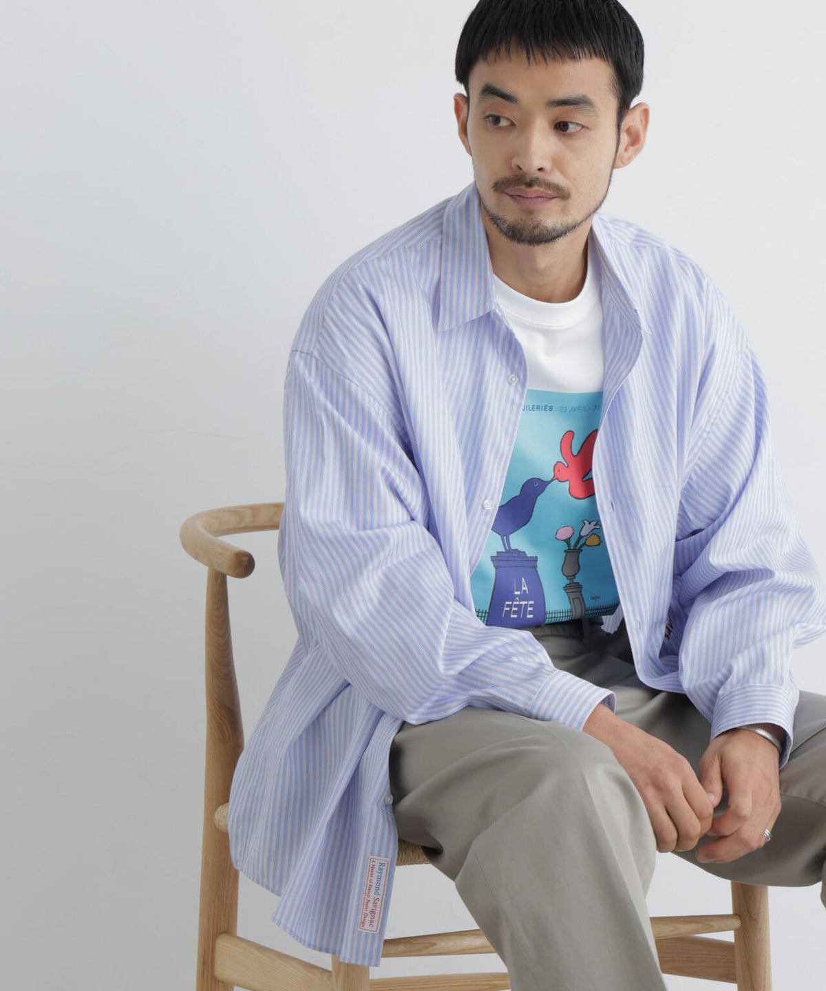 「OtoNANO｣×SAVIGNAC レタードワイドシャツ 6686220220