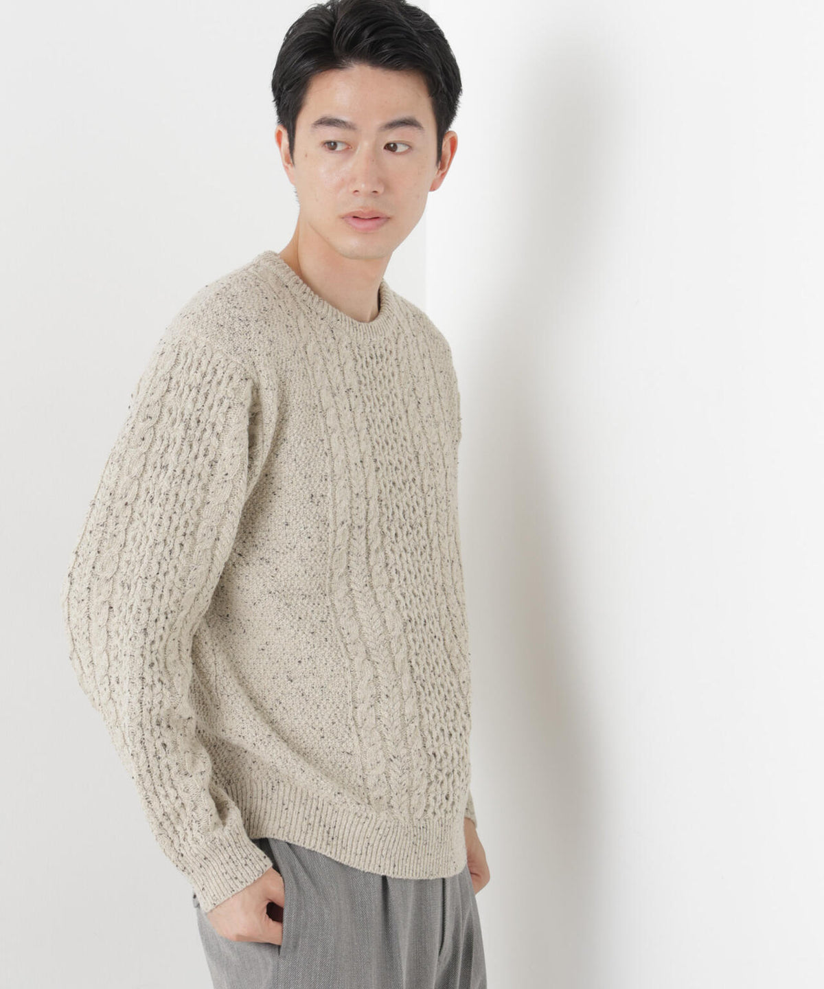 ネップケーブルニット 6686222227