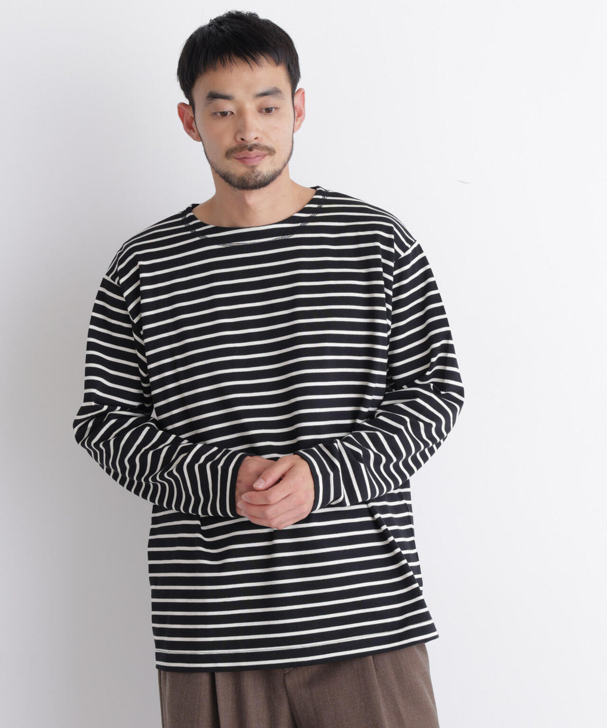 ボーダーバスクTシャツ 長袖 6686223219