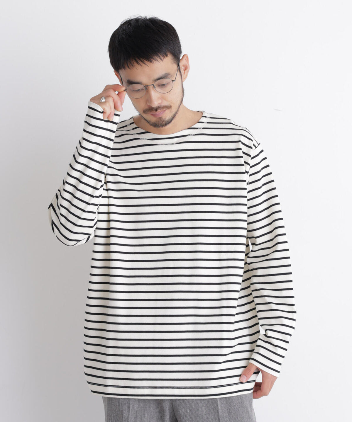 ボーダーバスクTシャツ 長袖 6686223219