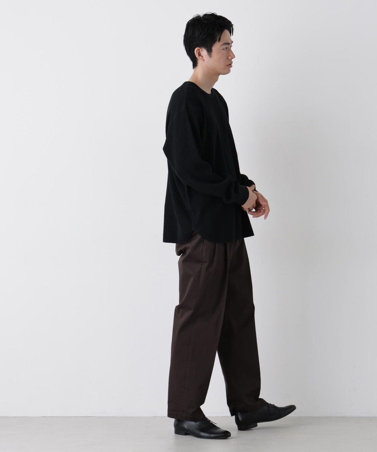 ヘヴィーワッフルクルーネックTシャツ 長袖 6686223229