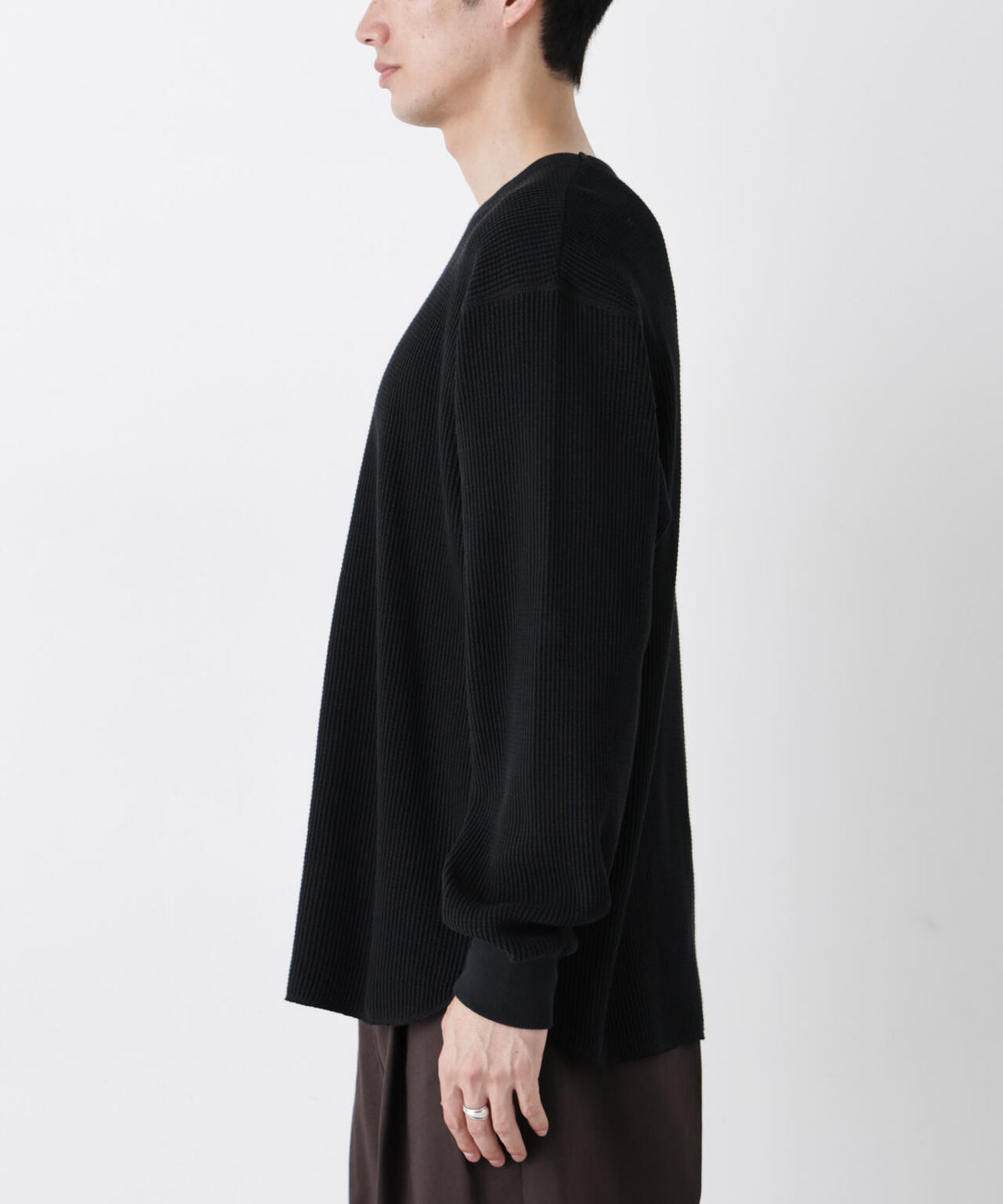 ヘヴィーワッフルクルーネックTシャツ 長袖 6686223229