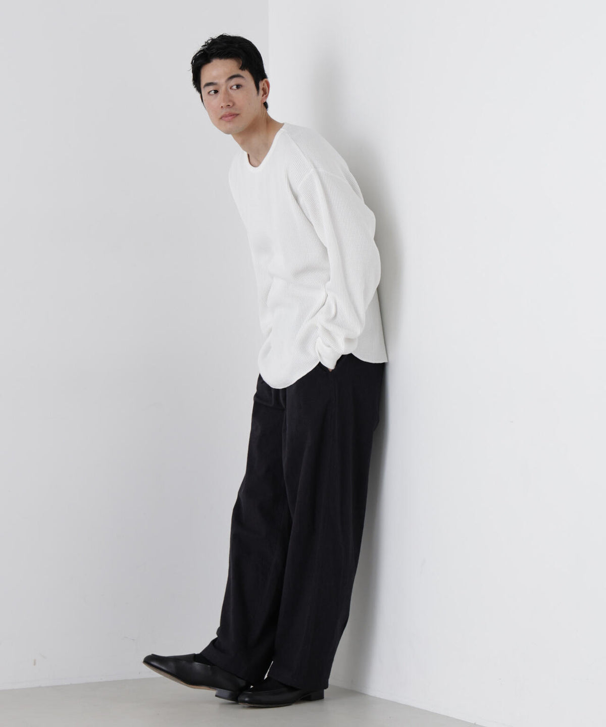 ヘヴィーワッフルクルーネックTシャツ 長袖 6686223229