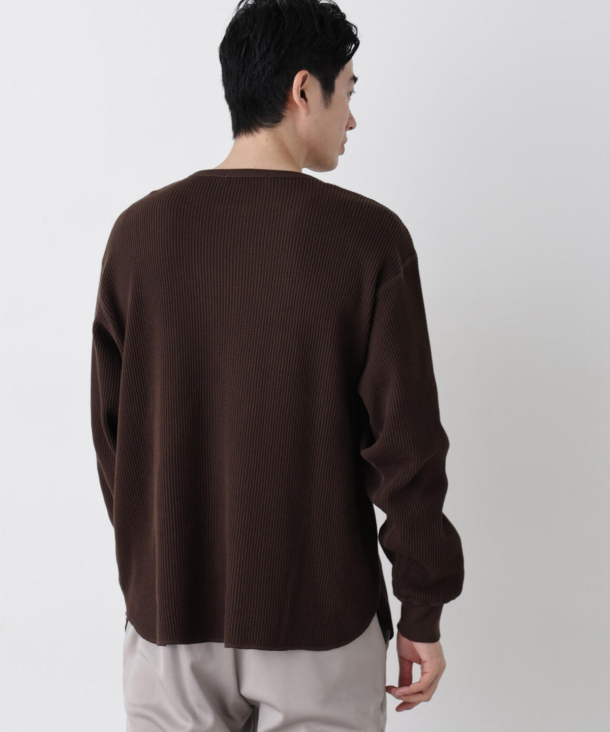 ヘヴィーワッフルクルーネックTシャツ 長袖 6686223229