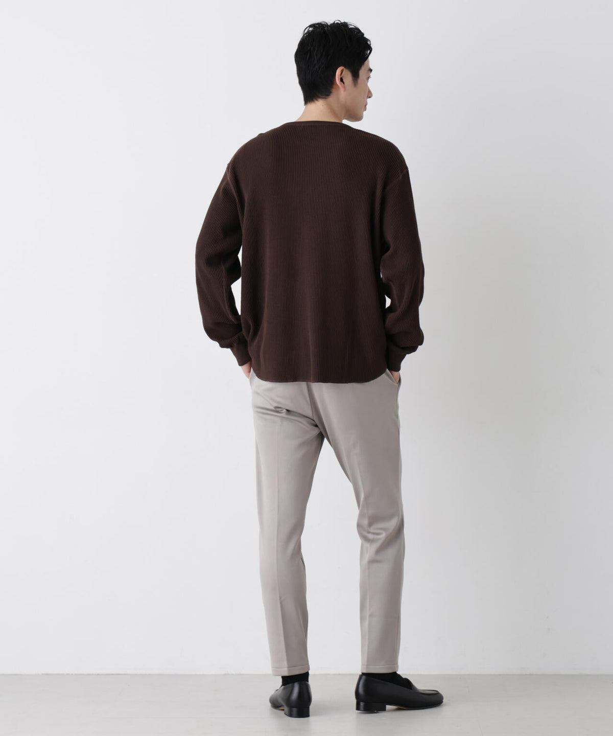 ヘヴィーワッフルクルーネックTシャツ 長袖 6686223229