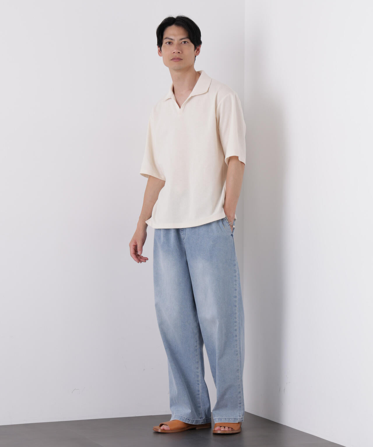 COOLLY DENIM ワイドイージーパンツ（接触冷感） 6686227205