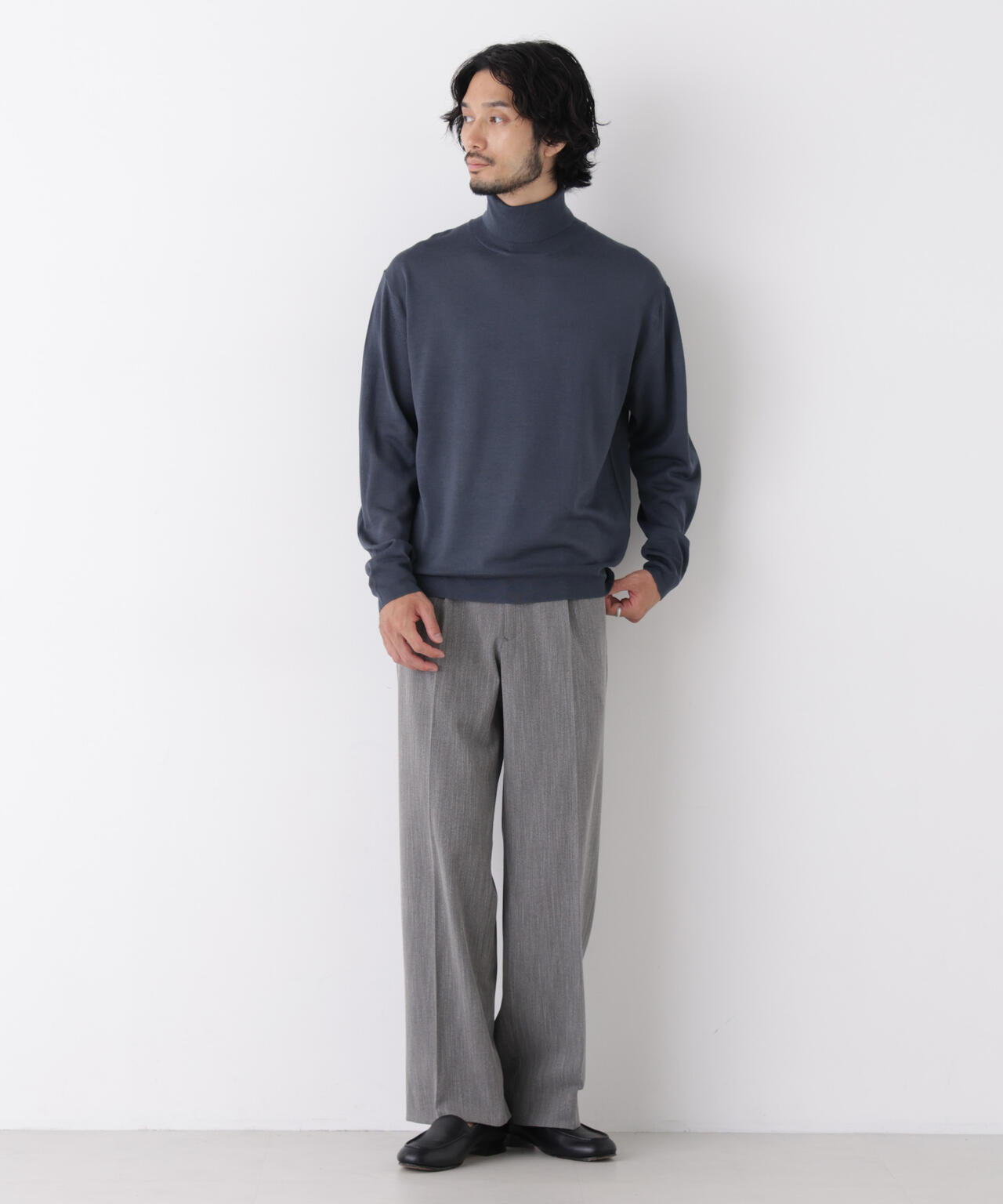 ｢DELEGANT｣ ワンタックストレートトラウザーズ（セットアップ可） 6686227208