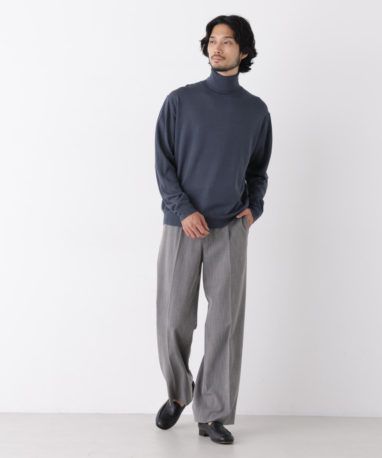 ｢DELEGANT｣ ワンタックストレートトラウザーズ（セットアップ可） 6686227208