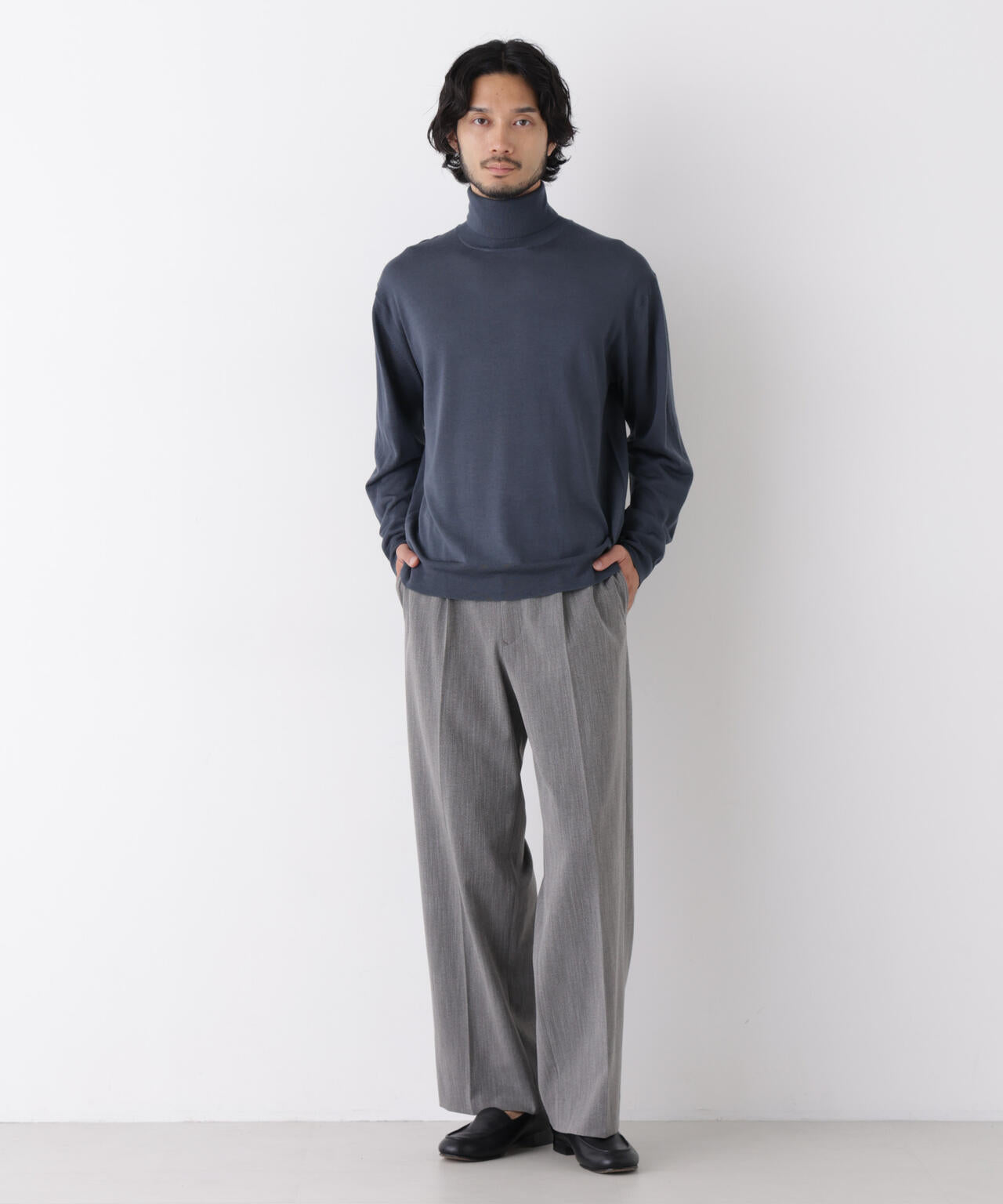 ｢DELEGANT｣ ワンタックストレートトラウザーズ（セットアップ可） 6686227208