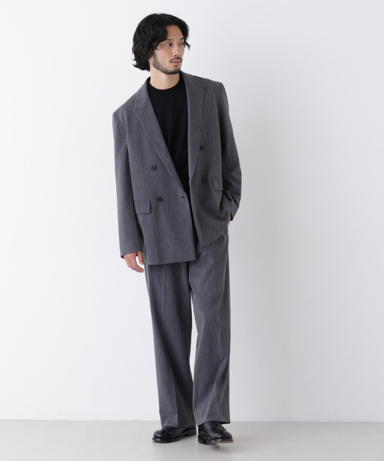 ｢DELEGANT｣ ワンタックストレートトラウザーズ（セットアップ可） 6686227208