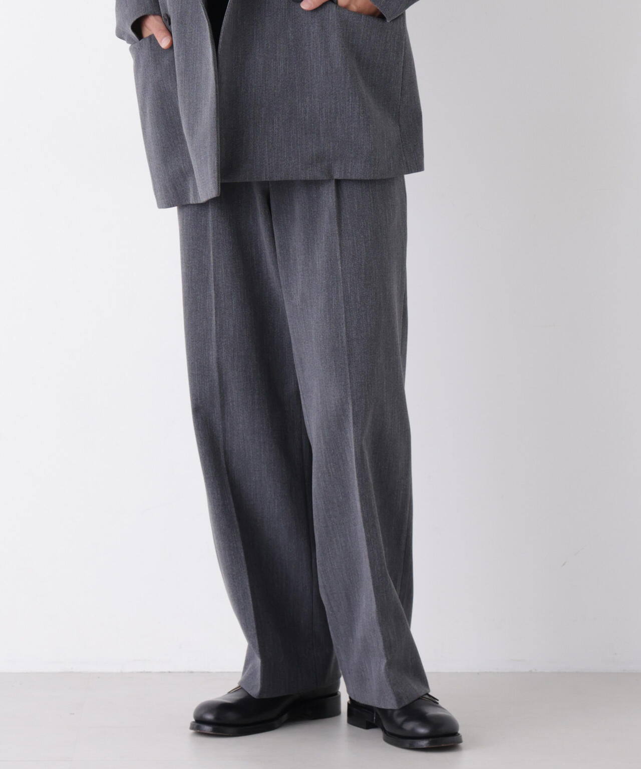 ｢DELEGANT｣ ワンタックストレートトラウザーズ（セットアップ可） 6686227208