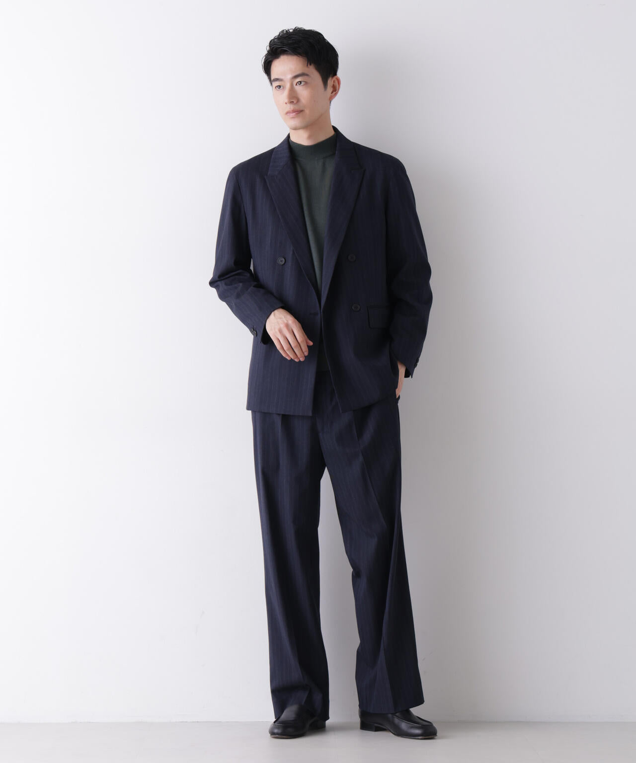 ｢DELEGANT｣ ワンタックストレートトラウザーズ（セットアップ可） 6686227208