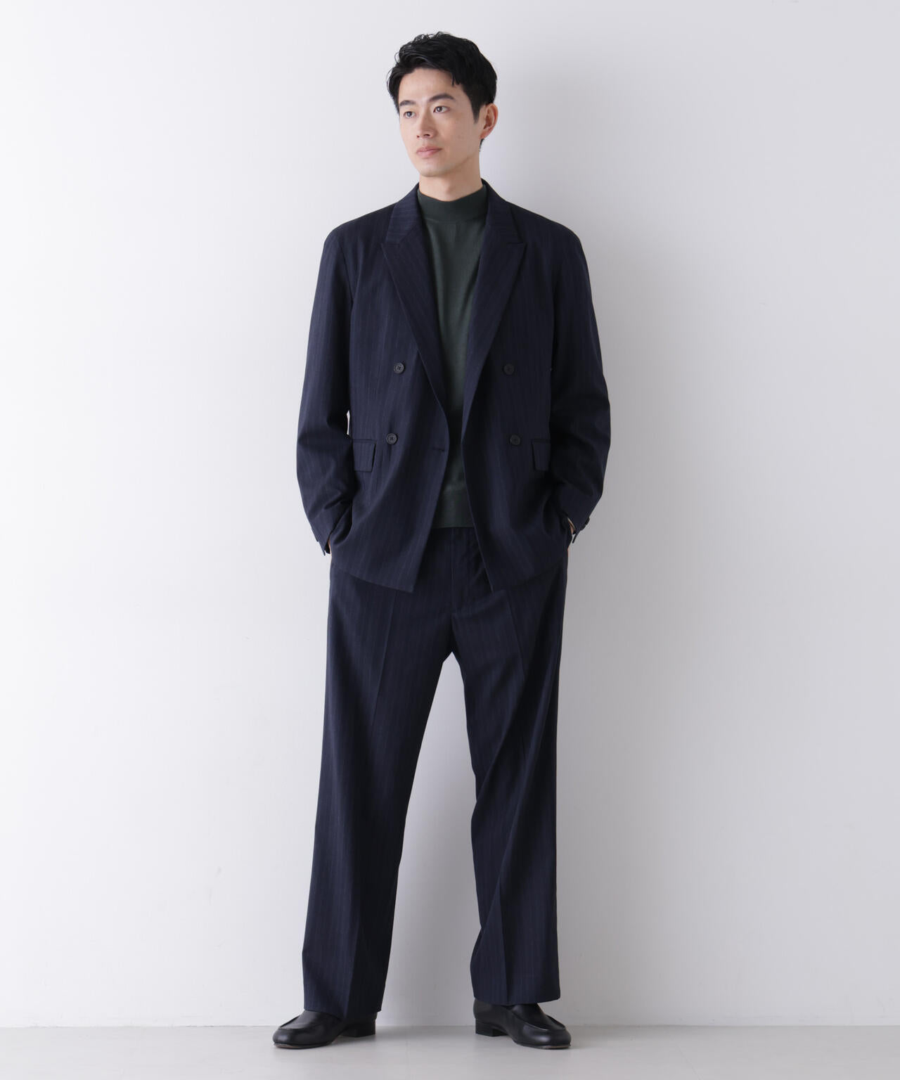 ｢DELEGANT｣ ワンタックストレートトラウザーズ（セットアップ可） 6686227208
