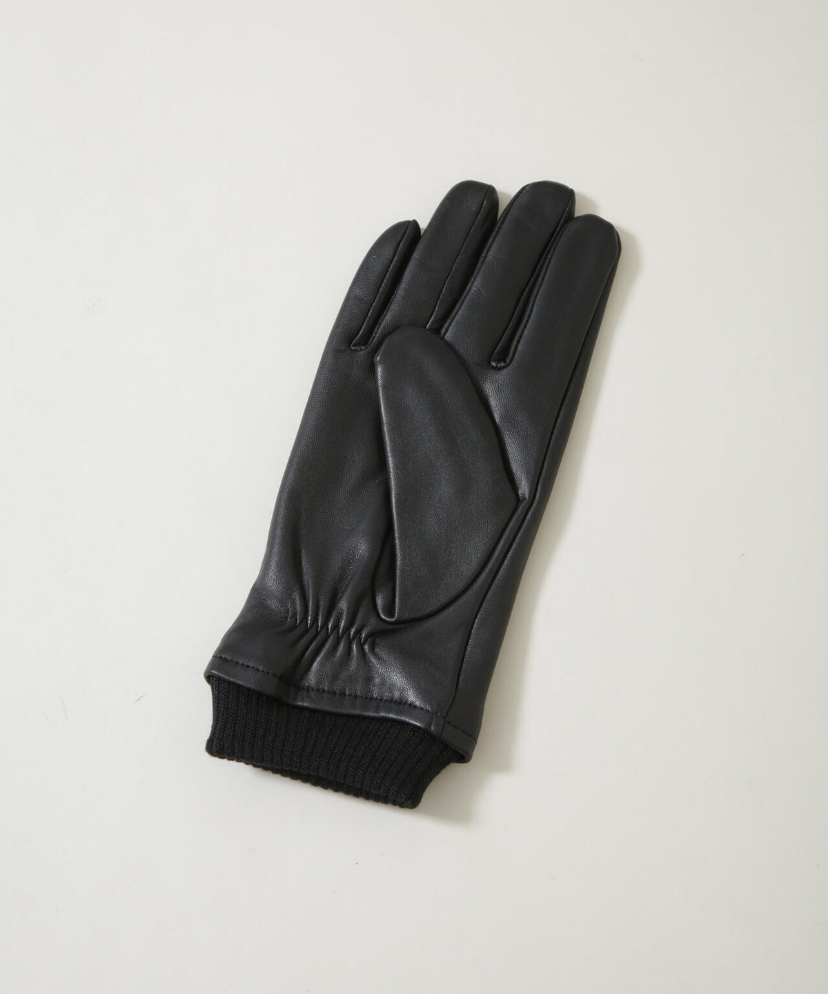 タッチパネル対応リブ付きシープレザーグローブ 6686249202