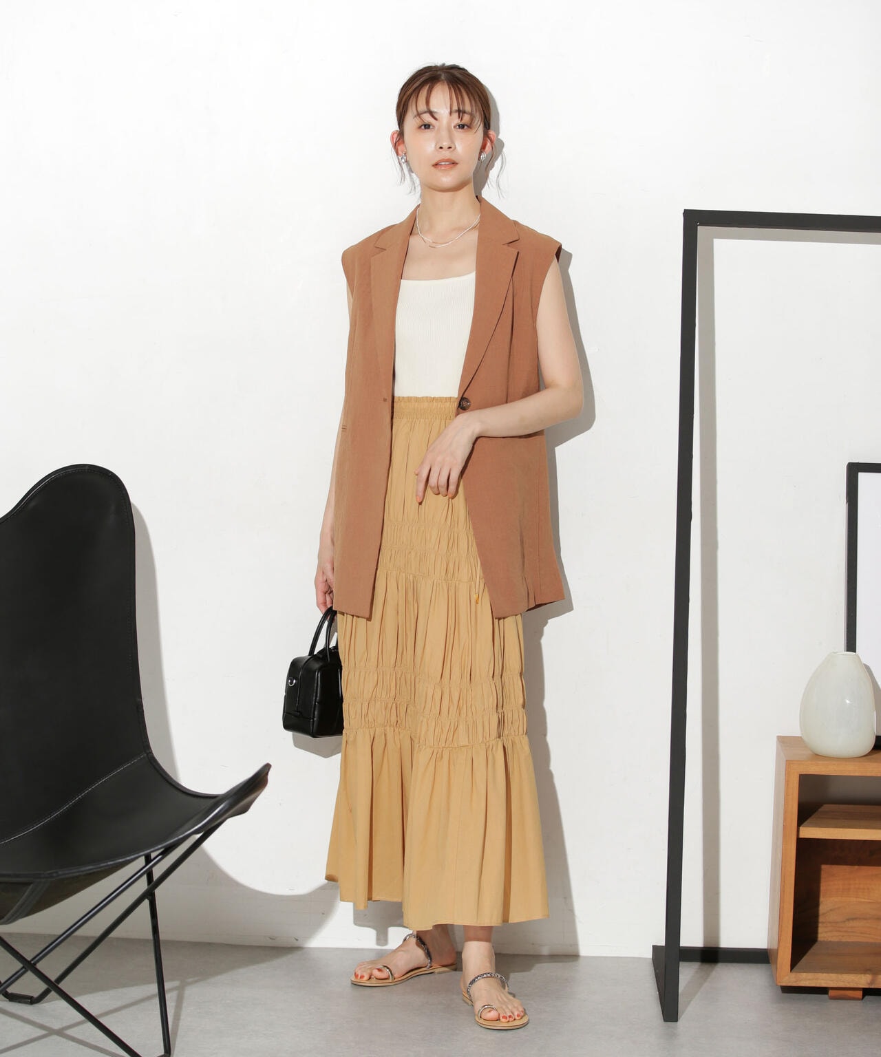 ティアードギャザースカート 6693230305