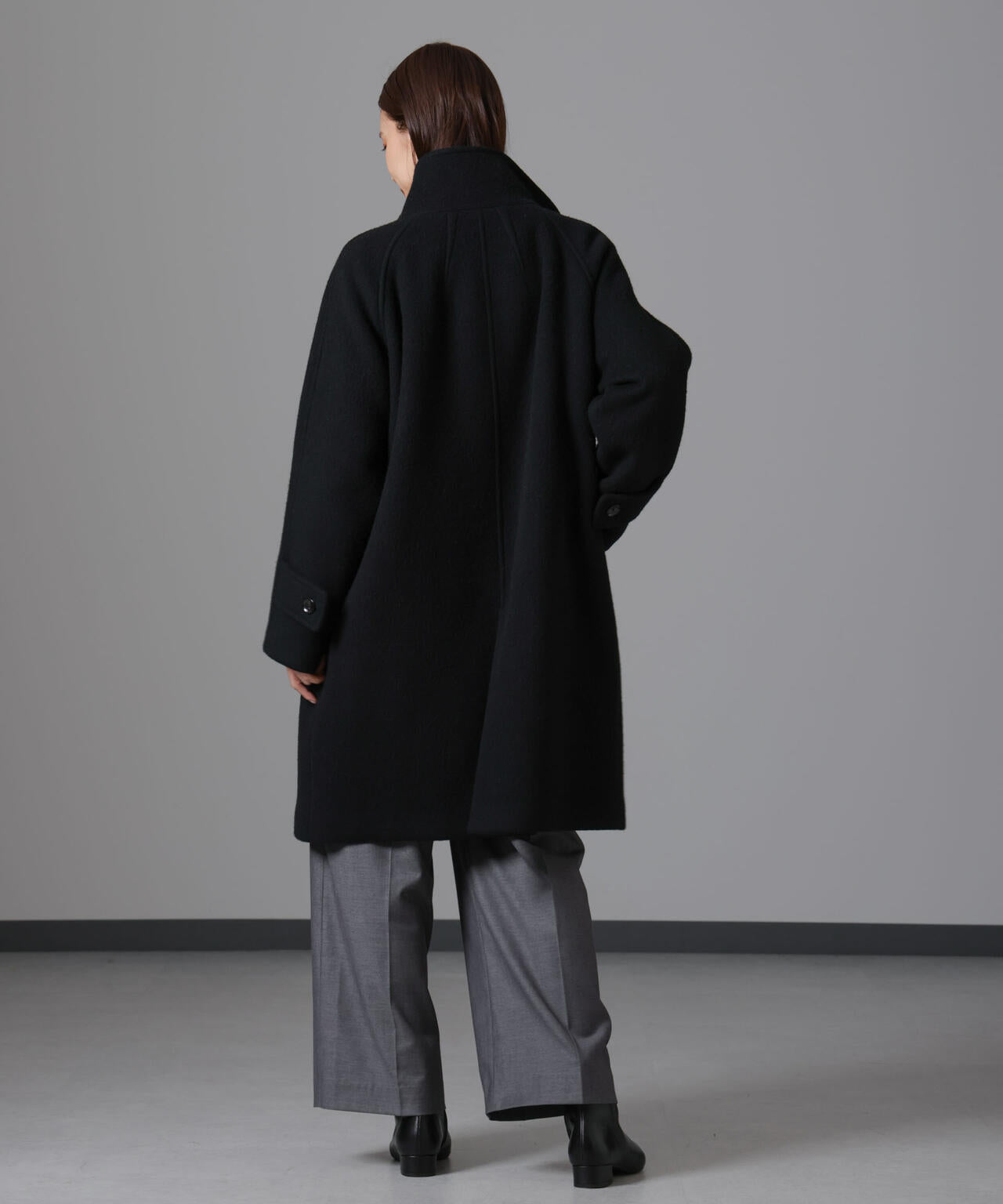 PECOLAMBウールカシミヤスタンドカラーコート 6694211303