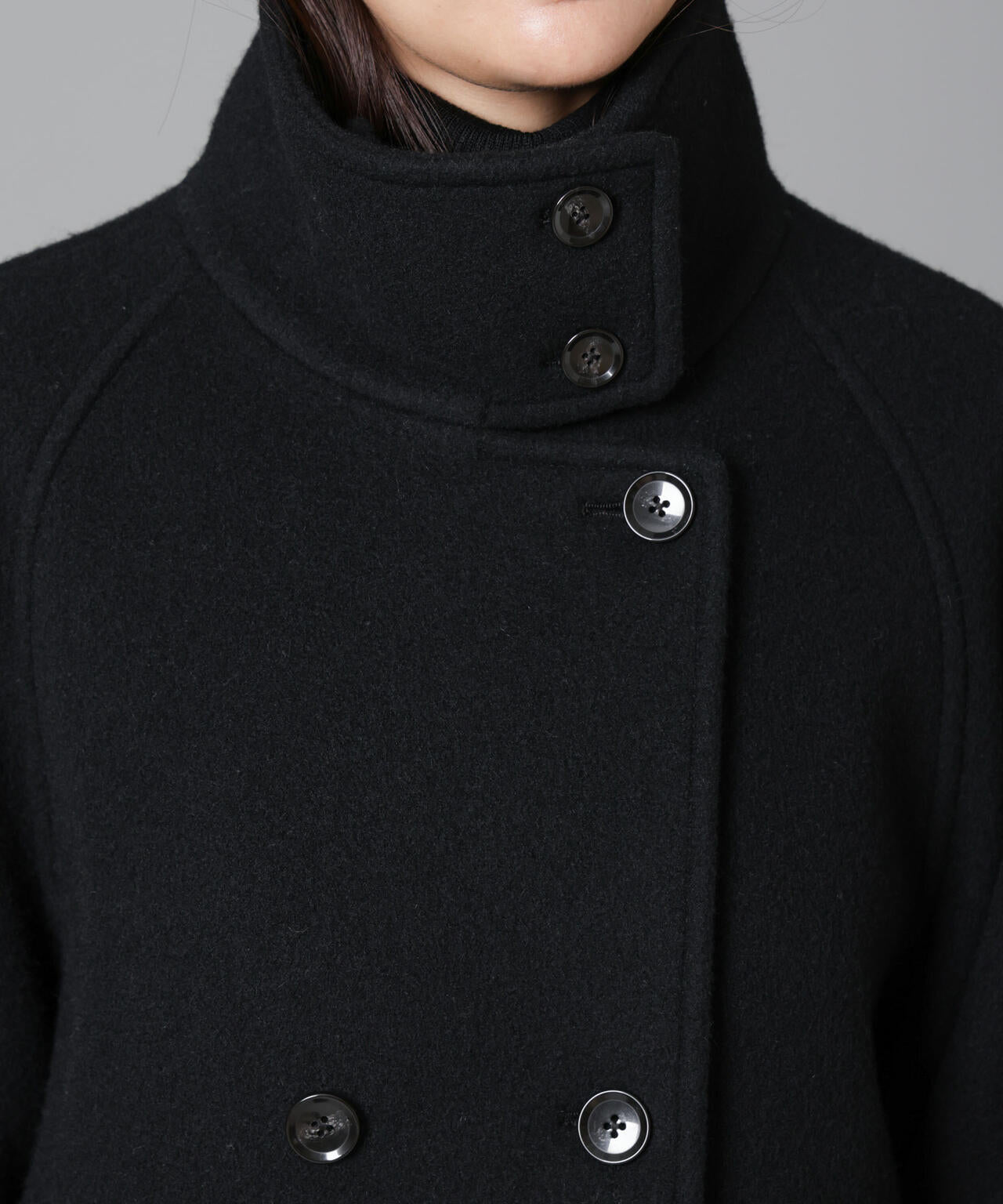 PECOLAMBウールカシミヤスタンドカラーコート 6694211303
