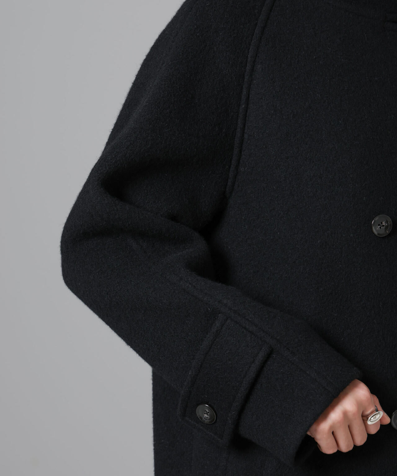 PECOLAMBウールカシミヤスタンドカラーコート 6694211303
