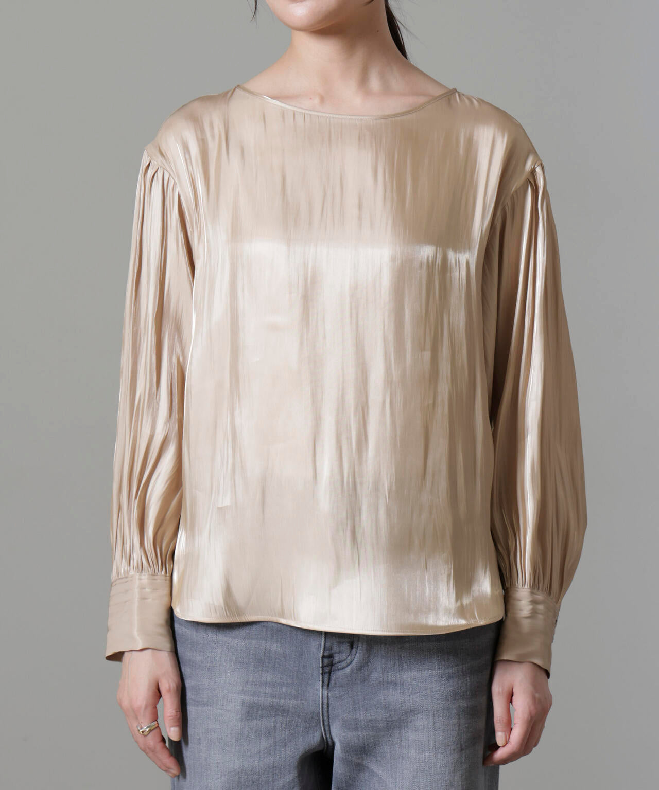 ブライトシアーギャザーブラウス 6694220305