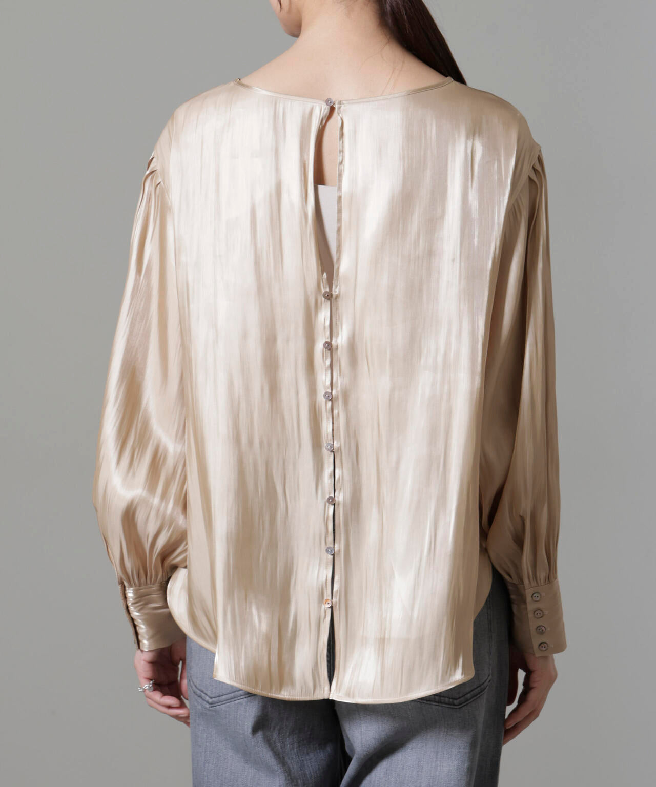 ブライトシアーギャザーブラウス 6694220305