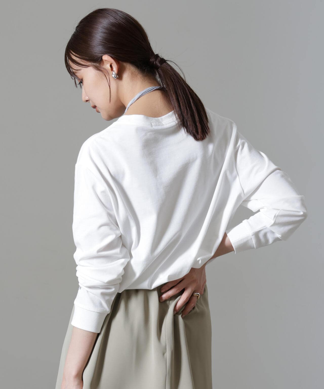 レタードロゴプリントロングスリーブTシャツ 6694223307